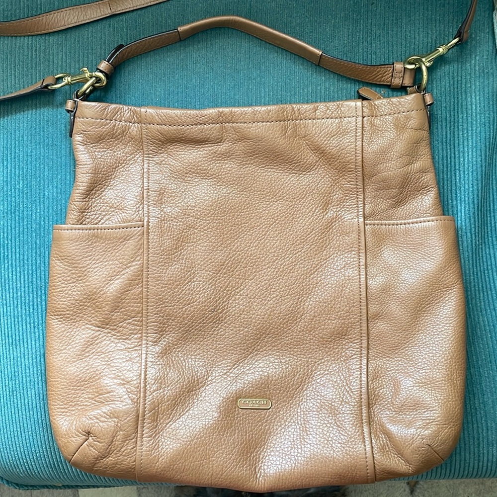 Coach soft pebble leather hobo shoulder bag